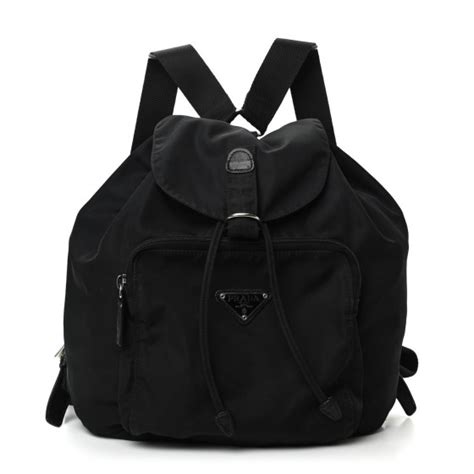 PRADA Nylon Vela Mini Cinch Backpack Black 